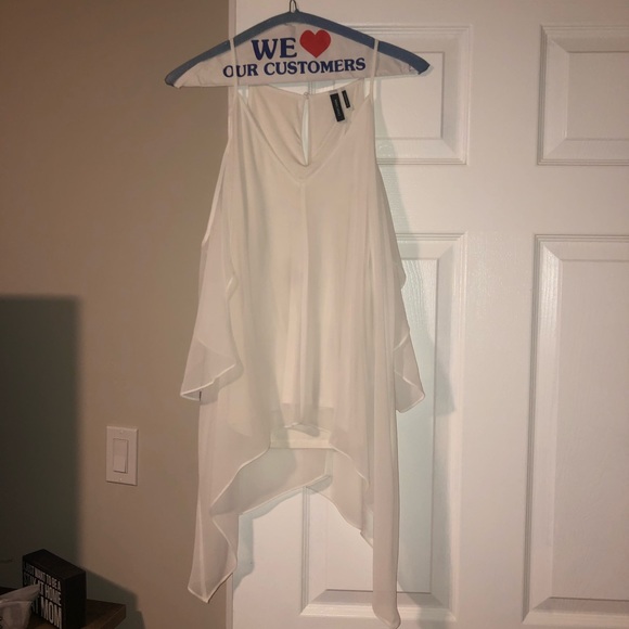 White Marciano cold shoulder flowy top - Picture 2 of 6